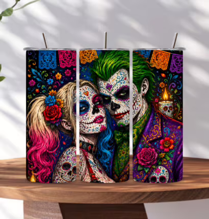 Colorful Skull Lovers Tumbler